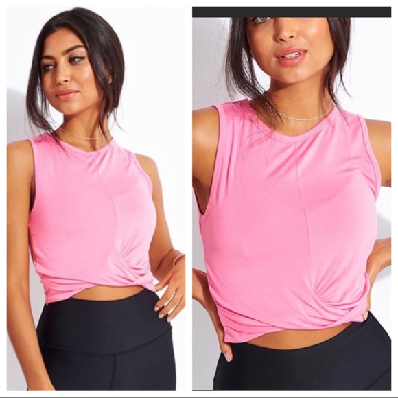 ALO Yoga Tops - Alo Yoga Pink Cropped Twist Tank Top Size Small
